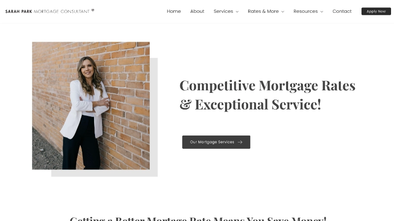 Sarah Park Mortgage Consultant website